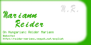 mariann reider business card